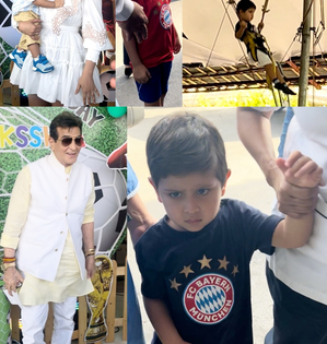 Jeetendra has fun with star kids at football-themed birthday party of Tusshar Kapoor's son | Jeetendra has fun with star kids at football-themed birthday party of Tusshar Kapoor's son Jeetendra has fun with star kids at football-themed birthday party of Tusshar Kapoor's son | Jeetendra has fun with star kids at football-themed birthday party of Tusshar Kapoor's son
