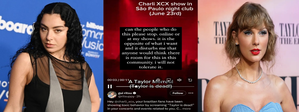 Charli XCX tells fans to 'stop' after they chant 'Taylor Swift is dead' at her shows | Charli XCX tells fans to 'stop' after they chant 'Taylor Swift is dead' at her shows Charli XCX tells fans to 'stop' after they chant 'Taylor Swift is dead' at her shows | Charli XCX tells fans to 'stop' after they chant 'Taylor Swift is dead' at her shows