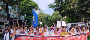 RSS affiliate stages protest rally in Kolkata against post-poll violence in Bengal | RSS affiliate stages protest rally in Kolkata against post-poll violence in Bengal RSS affiliate stages protest rally in Kolkata against post-poll violence in Bengal | RSS affiliate stages protest rally in Kolkata against post-poll violence in Bengal