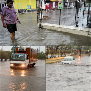 Delhi-NCR Rain Breaks 88-Year Record, Submerges City and Causes Severe Traffic Jams (Watch Video) | Delhi-NCR Rain Breaks 88-Year Record, Submerges City and Causes Severe Traffic Jams (Watch Video)