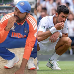 Rohit tastes Barbados pitch soil after T20 World Cup win; Wimbledon draws similarity with Djokovic | Rohit tastes Barbados pitch soil after T20 World Cup win; Wimbledon draws similarity with Djokovic Rohit tastes Barbados pitch soil after T20 World Cup win; Wimbledon draws similarity with Djokovic | Rohit tastes Barbados pitch soil after T20 World Cup win; Wimbledon draws similarity with Djokovic