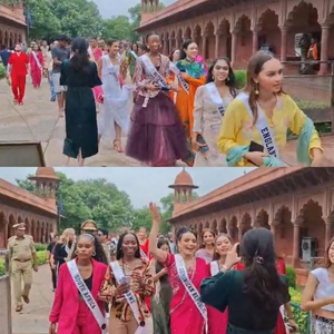 Miss Teen International 2024: Beauties from 30 Countries Say 'Wah Taj' During Taj Mahal Visit (Watch Video) | Miss Teen International 2024: Beauties from 30 Countries Say 'Wah Taj' During Taj Mahal Visit (Watch Video) Miss Teen International 2024: Beauties from 30 Countries Say 'Wah Taj' During Taj Mahal Visit (Watch Video) | Miss Teen International 2024: Beauties from 30 Countries Say 'Wah Taj' During Taj Mahal Visit (Watch Video)