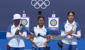 Paris Olympics: Indian women's archery team goes down 0-6 to Netherlands in quarterfinals | Paris Olympics: Indian women's archery team goes down 0-6 to Netherlands in quarterfinals Paris Olympics: Indian women's archery team goes down 0-6 to Netherlands in quarterfinals | Paris Olympics: Indian women's archery team goes down 0-6 to Netherlands in quarterfinals
