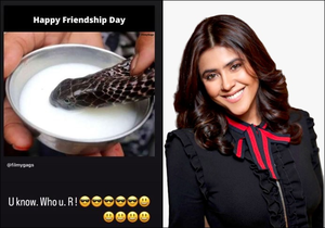 Ektaa Kapoor shares cryptic Friendship Day post about a snake in disguise of a friend | Ektaa Kapoor shares cryptic Friendship Day post about a snake in disguise of a friend Ektaa Kapoor shares cryptic Friendship Day post about a snake in disguise of a friend | Ektaa Kapoor shares cryptic Friendship Day post about a snake in disguise of a friend