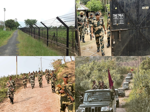 BSF on high alert along Indo-Bangla border amid turmoil in B'desh | BSF on high alert along Indo-Bangla border amid turmoil in B'desh BSF on high alert along Indo-Bangla border amid turmoil in B'desh | BSF on high alert along Indo-Bangla border amid turmoil in B'desh