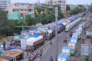 Distribution of 1,200 truckloads of relief material underway in Vijayawada | Distribution of 1,200 truckloads of relief material underway in Vijayawada Distribution of 1,200 truckloads of relief material underway in Vijayawada | Distribution of 1,200 truckloads of relief material underway in Vijayawada