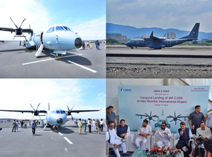 IAF C295 aircraft lands successfully at Navi Mumbai International Airport | IAF C295 aircraft lands successfully at Navi Mumbai International Airport IAF C295 aircraft lands successfully at Navi Mumbai International Airport | IAF C295 aircraft lands successfully at Navi Mumbai International Airport