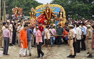 Peaceful Durga Puja idol immersion in Assam | Peaceful Durga Puja idol immersion in Assam