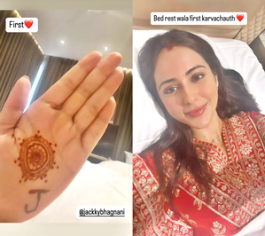 Rakul Preet Singh celebrates first Karva Chauth while on bed rest | Rakul Preet Singh celebrates first Karva Chauth while on bed rest