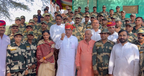 BJP’s Satish Poonia celebrates his birthday with BSF jawans in Rajasthan | BJP’s Satish Poonia celebrates his birthday with BSF jawans in Rajasthan BJP’s Satish Poonia celebrates his birthday with BSF jawans in Rajasthan | BJP’s Satish Poonia celebrates his birthday with BSF jawans in Rajasthan