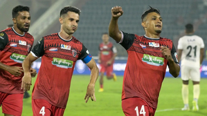 Ajaraie’s record-breaking brace powers NorthEast United to 3-2 win vs Odisha FC | Ajaraie’s record-breaking brace powers NorthEast United to 3-2 win vs Odisha FC Ajaraie’s record-breaking brace powers NorthEast United to 3-2 win vs Odisha FC | Ajaraie’s record-breaking brace powers NorthEast United to 3-2 win vs Odisha FC