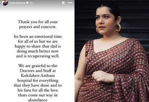 Shikha Talsania shares update on father Tiku Talsania's health | Shikha Talsania shares update on father Tiku Talsania's health Shikha Talsania shares update on father Tiku Talsania's health | Shikha Talsania shares update on father Tiku Talsania's health
