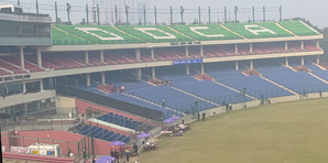Ranji Trophy: After loud chants of Kohli, black covers installed on edge of Bishan Singh Bedi stand | Ranji Trophy: After loud chants of Kohli, black covers installed on edge of Bishan Singh Bedi stand Ranji Trophy: After loud chants of Kohli, black covers installed on edge of Bishan Singh Bedi stand | Ranji Trophy: After loud chants of Kohli, black covers installed on edge of Bishan Singh Bedi stand
