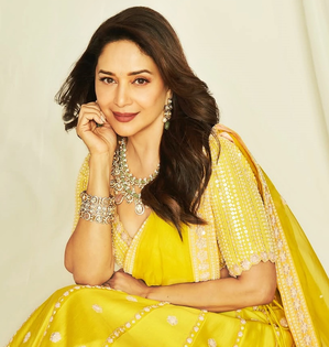 Madhuri Dixit opts for a gorgeous yellow lehenga this Basant Panchami | Madhuri Dixit opts for a gorgeous yellow lehenga this Basant Panchami Madhuri Dixit opts for a gorgeous yellow lehenga this Basant Panchami | Madhuri Dixit opts for a gorgeous yellow lehenga this Basant Panchami