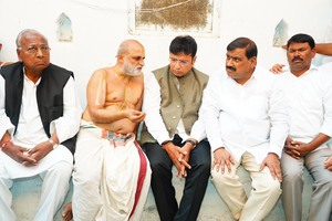 Two Telangana ministers call on Chilkur Balaji temple priest | Two Telangana ministers call on Chilkur Balaji temple priest Two Telangana ministers call on Chilkur Balaji temple priest | Two Telangana ministers call on Chilkur Balaji temple priest