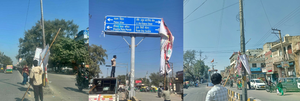 Gurugram: MCG removes political advertisement material ahead of civic polls | Gurugram: MCG removes political advertisement material ahead of civic polls