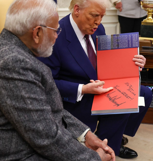 Trump gifts signed copy of his book to PM Modi, says 'You are great' | Trump gifts signed copy of his book to PM Modi, says 'You are great' Trump gifts signed copy of his book to PM Modi, says 'You are great' | Trump gifts signed copy of his book to PM Modi, says 'You are great'