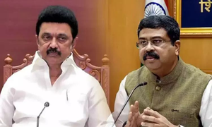 TN CM challenges Dharmendra Pradhan over constitutional validity of trilingual policy | TN CM challenges Dharmendra Pradhan over constitutional validity of trilingual policy TN CM challenges Dharmendra Pradhan over constitutional validity of trilingual policy | TN CM challenges Dharmendra Pradhan over constitutional validity of trilingual policy