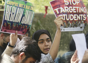 Jamia students protest at Jantar Mantar over suspension of 17 students | Jamia students protest at Jantar Mantar over suspension of 17 students Jamia students protest at Jantar Mantar over suspension of 17 students | Jamia students protest at Jantar Mantar over suspension of 17 students
