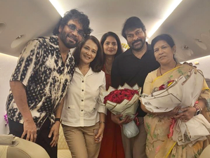 Chiranjeevi celebrates wedding anniversary with wife Surekha while on his way to Dubai | Chiranjeevi celebrates wedding anniversary with wife Surekha while on his way to Dubai Chiranjeevi celebrates wedding anniversary with wife Surekha while on his way to Dubai | Chiranjeevi celebrates wedding anniversary with wife Surekha while on his way to Dubai