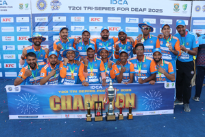 India clinch Tri-series for Deaf with 7-wicket win over Australia | India clinch Tri-series for Deaf with 7-wicket win over Australia India clinch Tri-series for Deaf with 7-wicket win over Australia | India clinch Tri-series for Deaf with 7-wicket win over Australia
