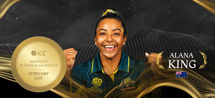 Alana King’s Ashes heroics earn her ICC Women’s Player of the Month for February | Alana King’s Ashes heroics earn her ICC Women’s Player of the Month for February Alana King’s Ashes heroics earn her ICC Women’s Player of the Month for February | Alana King’s Ashes heroics earn her ICC Women’s Player of the Month for February