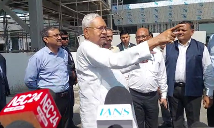 CM Nitish Kumar inspects under-construction terminal at Patna Airport | CM Nitish Kumar inspects under-construction terminal at Patna Airport CM Nitish Kumar inspects under-construction terminal at Patna Airport | CM Nitish Kumar inspects under-construction terminal at Patna Airport