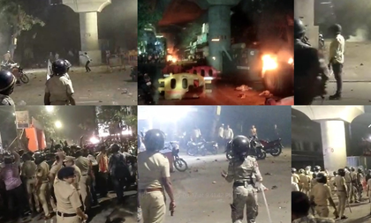 Vehicles burnt as violent clashes erupt in Nagpur, cops deployed | Vehicles burnt as violent clashes erupt in Nagpur, cops deployed
