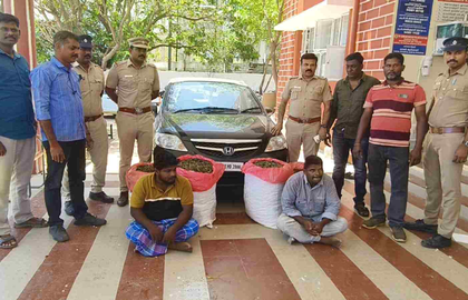 Two held with 102 kg ganja in crackdown on drugs in TN | Two held with 102 kg ganja in crackdown on drugs in TN Two held with 102 kg ganja in crackdown on drugs in TN | Two held with 102 kg ganja in crackdown on drugs in TN