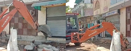 Vadodara police raze illegal structures linked to female bootlegger | Vadodara police raze illegal structures linked to female bootlegger Vadodara police raze illegal structures linked to female bootlegger | Vadodara police raze illegal structures linked to female bootlegger