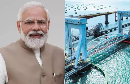 PM Modi to inaugurate Pamban Railway bridge in Rameswaram on April 6 | PM Modi to inaugurate Pamban Railway bridge in Rameswaram on April 6 PM Modi to inaugurate Pamban Railway bridge in Rameswaram on April 6 | PM Modi to inaugurate Pamban Railway bridge in Rameswaram on April 6