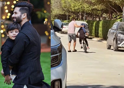 Shahid Kapoor teaches son how to ride a cycle ‘with a towel’ | Shahid Kapoor teaches son how to ride a cycle ‘with a towel’ Shahid Kapoor teaches son how to ride a cycle ‘with a towel’ | Shahid Kapoor teaches son how to ride a cycle ‘with a towel’