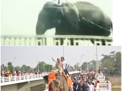 1000 new bridges in Assam: CM Sarma becomes nostalgic, rides elephant | 1000 new bridges in Assam: CM Sarma becomes nostalgic, rides elephant 1000 new bridges in Assam: CM Sarma becomes nostalgic, rides elephant | 1000 new bridges in Assam: CM Sarma becomes nostalgic, rides elephant