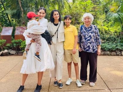 Sonam Kapoor holds son Vayu in her arms during her vacation in Malabar Hill | Sonam Kapoor holds son Vayu in her arms during her vacation in Malabar Hill Sonam Kapoor holds son Vayu in her arms during her vacation in Malabar Hill | Sonam Kapoor holds son Vayu in her arms during her vacation in Malabar Hill