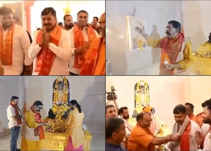 Rajasthan LoP visits Ram Temple; BJP leader sprinkles Gangajal, sparks outrage | Rajasthan LoP visits Ram Temple; BJP leader sprinkles Gangajal, sparks outrage