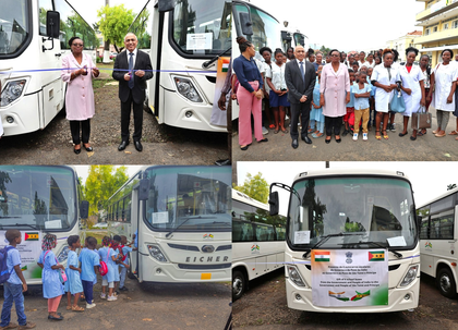 India gifts fleet of six school buses to Sao Tome and Principe | India gifts fleet of six school buses to Sao Tome and Principe India gifts fleet of six school buses to Sao Tome and Principe | India gifts fleet of six school buses to Sao Tome and Principe