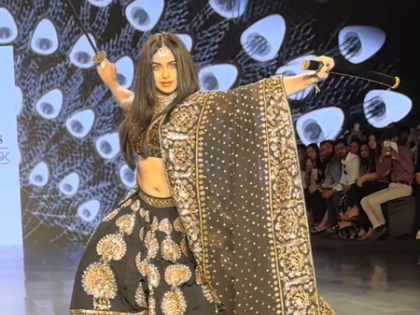 Adah Sharma wields sword on ramp as symbolic stand for Wildlife protection | Adah Sharma wields sword on ramp as symbolic stand for Wildlife protection Adah Sharma wields sword on ramp as symbolic stand for Wildlife protection | Adah Sharma wields sword on ramp as symbolic stand for Wildlife protection