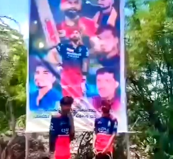 Karnataka Police arrest three RCB fans for sacrificing goat in front of Virat Kohli cutout | Karnataka Police arrest three RCB fans for sacrificing goat in front of Virat Kohli cutout Karnataka Police arrest three RCB fans for sacrificing goat in front of Virat Kohli cutout | Karnataka Police arrest three RCB fans for sacrificing goat in front of Virat Kohli cutout