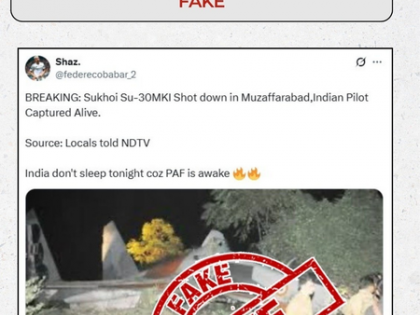 Pak propaganda alert: Sukhoi shot down, pilot captured; PIB says 2014 image of crash | Pak propaganda alert: Sukhoi shot down, pilot captured; PIB says 2014 image of crash Pak propaganda alert: Sukhoi shot down, pilot captured; PIB says 2014 image of crash | Pak propaganda alert: Sukhoi shot down, pilot captured; PIB says 2014 image of crash
