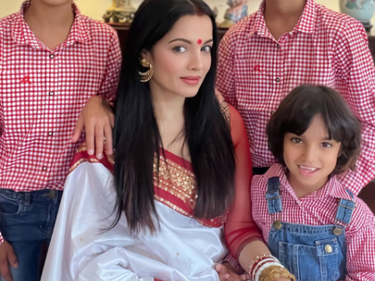 Celina Jaitly explains the significance of Sindoor to her half-Indian, half-Austrian kids | Celina Jaitly explains the significance of Sindoor to her half-Indian, half-Austrian kids Celina Jaitly explains the significance of Sindoor to her half-Indian, half-Austrian kids | Celina Jaitly explains the significance of Sindoor to her half-Indian, half-Austrian kids