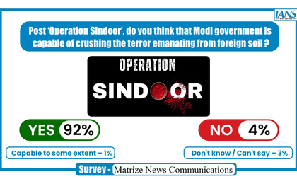 Matrize Survey: Over 90% of respondents give thumbs up to Modi govt's war on terror | Matrize Survey: Over 90% of respondents give thumbs up to Modi govt's war on terror Matrize Survey: Over 90% of respondents give thumbs up to Modi govt's war on terror | Matrize Survey: Over 90% of respondents give thumbs up to Modi govt's war on terror