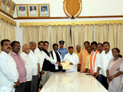 K’taka BJP delegation meets Guv, demands dismissal of Priyank Kharge | K’taka BJP delegation meets Guv, demands dismissal of Priyank Kharge K’taka BJP delegation meets Guv, demands dismissal of Priyank Kharge | K’taka BJP delegation meets Guv, demands dismissal of Priyank Kharge