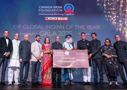 Sadhguru receives 'Global Indian of the Year' award from Canada India Foundation | Sadhguru receives 'Global Indian of the Year' award from Canada India Foundation