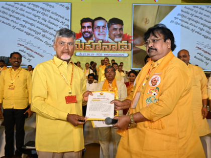 Chandrababu Naidu re-elected TDP President | Chandrababu Naidu re-elected TDP President Chandrababu Naidu re-elected TDP President | Chandrababu Naidu re-elected TDP President