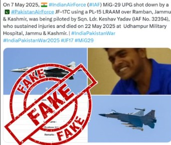 Claim of IAF jet shot down and pilot killed is fake, says govt fact check | Claim of IAF jet shot down and pilot killed is fake, says govt fact check