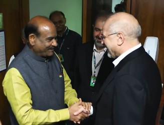 Om Birla meets Iran's Speaker at 11th BRICS Parliamentary Forum, discusses Chabahar Port connectivity | Om Birla meets Iran's Speaker at 11th BRICS Parliamentary Forum, discusses Chabahar Port connectivity