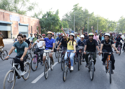 Fit India 'Sundays on Cycle' organised in collaboration with Indian Railways at JLN Stadium | Fit India 'Sundays on Cycle' organised in collaboration with Indian Railways at JLN Stadium Fit India 'Sundays on Cycle' organised in collaboration with Indian Railways at JLN Stadium | Fit India 'Sundays on Cycle' organised in collaboration with Indian Railways at JLN Stadium