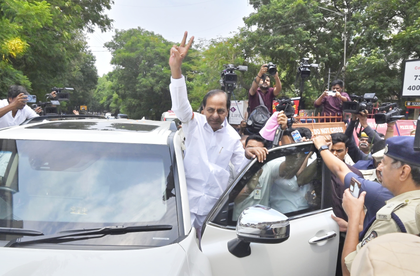 KCR deposes before Ghose Commission; quizzed about Kaleshwaram project redesign, funds | KCR deposes before Ghose Commission; quizzed about Kaleshwaram project redesign, funds KCR deposes before Ghose Commission; quizzed about Kaleshwaram project redesign, funds | KCR deposes before Ghose Commission; quizzed about Kaleshwaram project redesign, funds