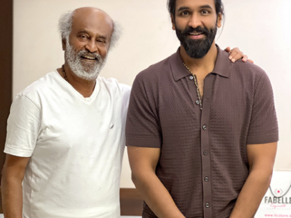 Rajinikanth hugs Vishnu Manchu after watching 'Kannappa' | Rajinikanth hugs Vishnu Manchu after watching 'Kannappa'