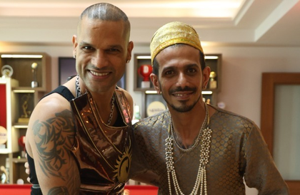 'Ek maha-yudh': Dhawan, Chahal dressed as kings, leaving netizens to guess their next move | 'Ek maha-yudh': Dhawan, Chahal dressed as kings, leaving netizens to guess their next move 'Ek maha-yudh': Dhawan, Chahal dressed as kings, leaving netizens to guess their next move | 'Ek maha-yudh': Dhawan, Chahal dressed as kings, leaving netizens to guess their next move